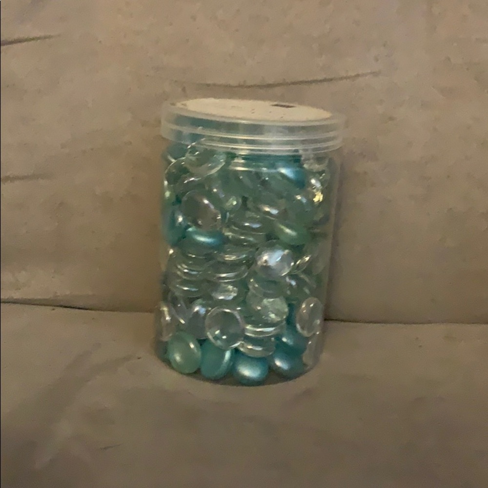 Blue vase filler rocks